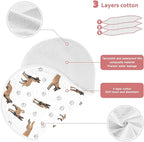 2 Pack Muslin Burp Cloths Belgian Dog Paw Prints White Cotton Baby Burp Cloths Ultra Absorbent Soft Thick Burping Cloth for Newborn Baby Boys Girls 22x11 Inch