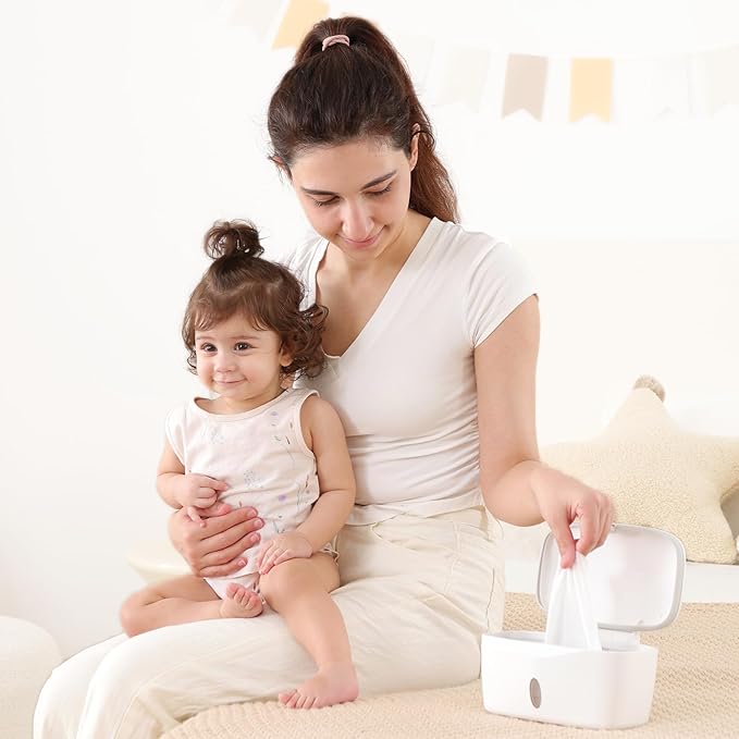 Wipes Dispenser with Weighted Plate, X2 PRO, Seposeve Perfect Pull Baby Wipe Holder, Refillable Wipe Container, Keeps Wipes Fresh, One-Handed Operation. Non-Slip, Easy Open/Close Wipes Case, Grey