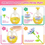 Fabric Flower Bouquets Toys, DIY Flower Making Kit for Kids 4 5 6 7 8 9 10 11 12 Year Old Girl Birthday Christmas Gift, Art and Crafts Kit Flowers Toys for Girls 4-6 6-8 8-12 Year Old (YELLOW)