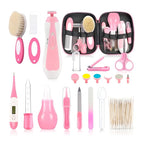 Infant Grooming Essentials: Electric Safety Nail Trimmer, Nasal Aspirator, Hair Brush, Comb, Nail Clipper (27 Piece Safety Care Set for Newborns - Pink)