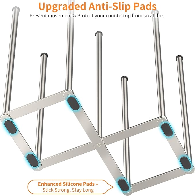 Foldable Bottle Drying Rack, Baby Bottle Drying Rack, Collapsible Cup Draining Holder, Retractable Reusable Storage Bag Dryer with Non-Slip Bottom - Stainless Steels