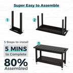 35" Shower Bench, Waterproof Poly Lumber Shower Stool for Shaving Legs, Shower Chair Seat Holds up to 400lbs, Bathroom Bench for Inside Shower, Non-Slip (Black)