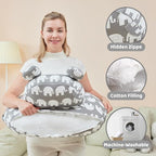 Nursing Pillow for Breastfeeding, Breast Feeding Pillow for Mom Support, Adjustable Waist Strap and Removable Cotton Cover, Elephant