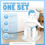 Baby Bath Adjustable Shower Stand with Stool- Secure Infant & Toddler Bath Support, Non-Slip Stool & Foldable Stand