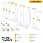 Cumbor 2 Pack 29.7"-48" Baby Gate for Stairs, Mom's Choice Awards Winner-Dog Gate for Doorways, Pressure Mounted Auto-Close Pet Gates for Dogs Indoor, Safety Child Gate with Easy Walk Thru Door,White