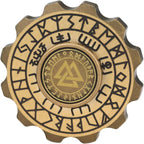 FREELOVE Metal Fidget Spinner, Viking Pirate Haptic Gyro, Heavy Copper Hand Spinning, Small Round Gear Fidget Block, Premium Steel Bearing Silent Long Spinning for Adults Anxiety Cool