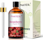 PHATOIL 3.38FL.OZ Strawberry Fragrance Oils for Aromatherapy, Essential Oils for Diffusers for Home, Perfect for Diffuser, Yoga, Skin Care, DIY Candle and Soap Making - 100ml