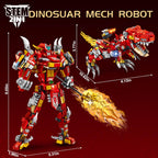 STEM 2 in1 Tyrannosaurus Dinosaur Building Kits, Compatible with Dinosaur Set, Transforming Mech Robot Building Sets for Adults, Educational Gift Toy for Kids Boys 6-10 (504 PCS)