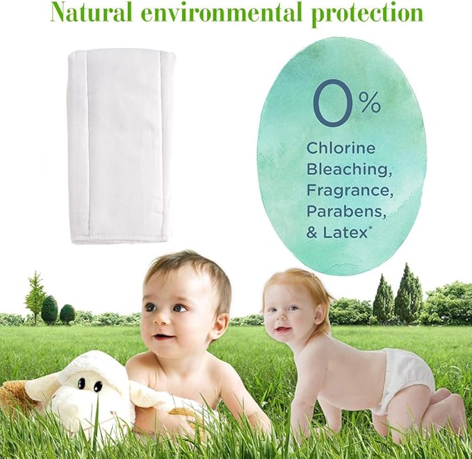 Fasoar Cotton Prefold Cloth Diapers - 100% Unbleached Premium Cotton, 6 Ply Baby Washable Diapers for Babies to Toddlers Multi-Use (10-35 lbs)(6ply 6 Count 01)