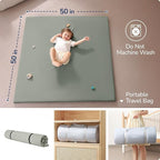 Baby Play Mat for Floor,1.3'' Thick Memory Foam Play Mat,50''x50'' Tummy Time Mat with PU Leather,Cushioned & Waterproof Playpen Mats,Non Slip Crawling Padded for Toddlers,Infants,Kids
