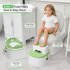 3-in-1 Toddler Potty Training Toilet for Boys & Girls - Convertible Potty Chair with Step Stool for Toddlers 1-3, Anti-Slip Design Toddler Toilet Seat - Removable & Easy to Clean