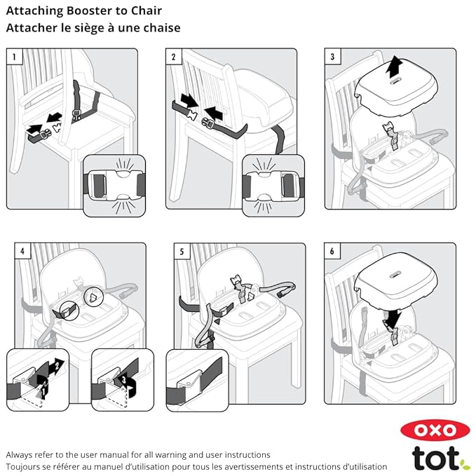 OXO Tot Perch Booster Seat with Straps, Gray