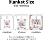 Personalized Baby Blankets for Girls, Custom Name Floral Castle Pattern Baby Blanket, Soft Minky Dot Blanket for Newborns and Toddlers, Ideal for Baby Showers Christmas Brithday Gifts