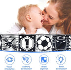 KUANGO Newborn Toys Black and White Baby Toys 0-3 Months High Contrast Baby Toys for Newborn - High Contrast Baby Soft Book Infant Tummy Time Toys Crinkle Sensory Toys for Brain Development