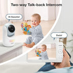 VTech Video Baby Monitor with 7" Color LCD Screen, Rechargeable Battery, Video Streaming, Audio Streaming, Pan-Tilt-Zoom, Touch Multi-Color Night Light, Two-Way Talk, Long Range: Advanced Max Blue