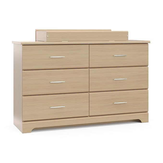 Storkcraft Brookside 6-Drawer Dresser (Driftwood) – GREENGUARD Gold Certified, Wood Dresser for Bedroom, Kids & Nursery Storage Chest, Safety Interlocking Drawers, Pre-Installed Tracks, Kids Chest
