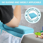 Bath Kneeler and Elbow Rest Pad, Thick Quick Dry Kneeling Mat, Large Bathtub Pad with Toy Organizer for Baby Bathing (Blue)