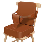 Toddler Booster Seat for Dining Table, Non-Slip Kitchen Chair Booster Seat with Backrest and Adjustable Straps, Portable PU Waterproof Travel Baby Booster Increasing Cushion