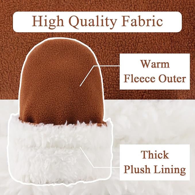 Zsedrut No Scratch Baby Mittens Toddler Infant Fleece Lined Gloves Winter Warm Mitten for Baby Boys Girls