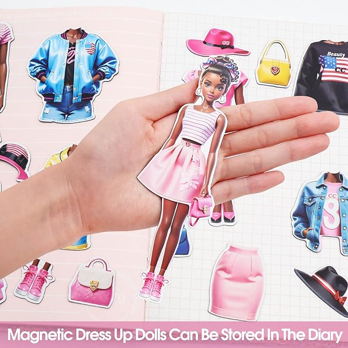 Magnetic Dress Up Dolls, Magnetic Princess Dress Up Paper Dolls, Magnetic Dress Up Dolls for Girls Ages 4-10 Learning Created Imagine Set Birthday Gift (Eva)