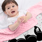 Personalized Baby Blankets for Girls, Custom Name Cow Pattern Baby Blanket, Soft Minky Dot Blanket for Newborns and Toddlers, Ideal for Baby Showers Christmas Brithday Gifts