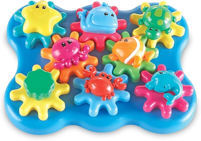 Learning Resources Ocean Wonders Build & Spin, Gears Toy & Building Set, 17 Pieces, Ages 18+ months