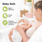 Organic Nursing Pads - 14 Washable Viscose Derived from Bamboo Breastfeeding Pads, Wash Bag, Reusable Breast Pads for Breastfeeding, Nipple Pads for Breastfeeding Essentials(Pink Sand, L 4.8")