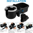 Accmor Stroller Cup Holder with Tray, Universal Cup Holder, Bike Bottle Holder, 360° Rotatable Large Caliber Drinks Holder for Stroller, Bike, Wheelchair, Walker