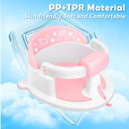 Baby Bath Seat for Babies 6 Months & up,Baby Bath Seat,Non-Slip Toddler Bath Seat, Sit Up Bath Seat for Baby,Safe Infant & Newborn Bathtub Chair with Soft Cushion,Pink