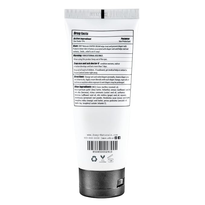Baby Diaper Cream - Soothing Relief - Rash Protectant & Healing with Zinc Oxide & Kaolin Clay Ointment - Fragrance Free 3.4 oz