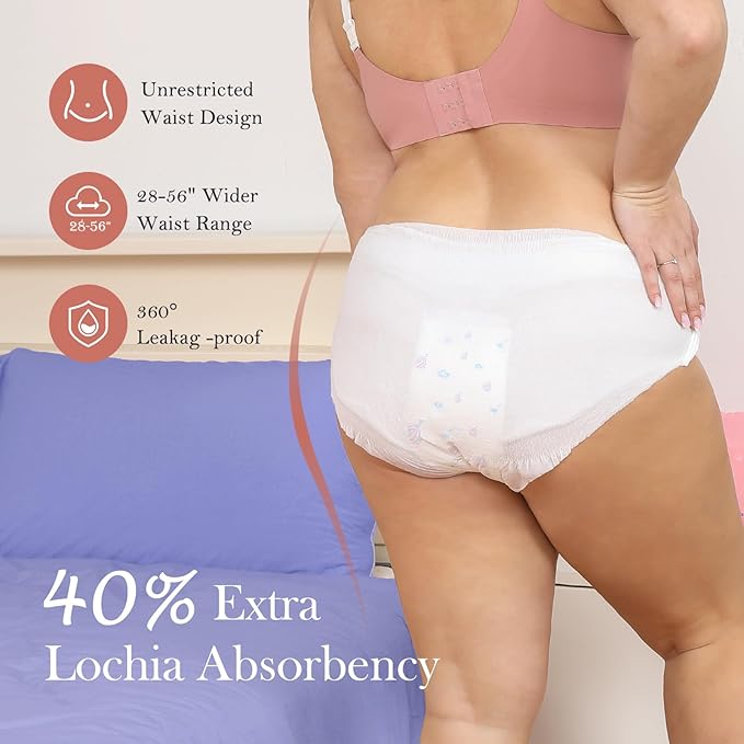 Postpartum Essentials Kit, Labor Delivery Mom Recovery Essentials w/Peri Bottle, Herbal Cooling Spray, Absorbent Disposable Underwear, Instant Cold&Absorbent Pad, Herbal Cooling Liners,Nipple Cream