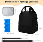 Pump Bag for Spectra S1 S2, Wearable Breast Pump Bags with Ice Pack, Pumping Bag with Waterproof Mat for Pump Accessories, Insulated Bottle Bags for Work Travel and Family, Black