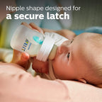 Philips Avent Anti-Colic Bottle with AirFree Vent, 4oz, with Flow 1 Nipples, 0m+, 4pk, Clear, SCY701/04