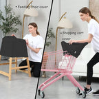 Carseat Covers for Baby Breastfeeding – Multi use Car Seat Canopy Cover, Infant Stroller Canopy Cover for Boy and Girls (Black Print)