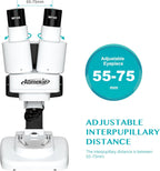 Aomekie® Microscope 20X 50X with 10Pcs Slides Insect Specimen Stereo Microscope with WF eyepieces LED Light Source Portable Stereoscope