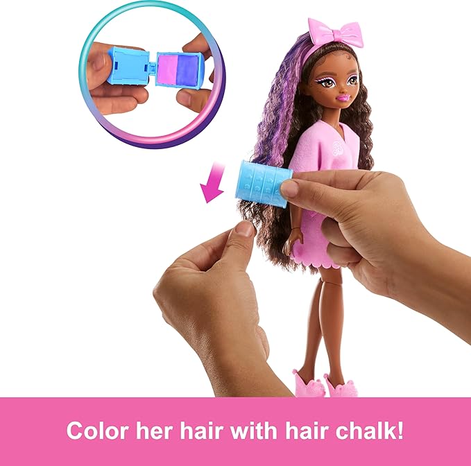 Barbie Dream GET Ready Brooklyn” Fashion Doll with Stylized Hair, Including Surprise Hair Accessories & 15+ Looks