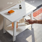 Large Waterproof Shower Bench for Inside, HDPS White Shower Stool for Shaving Legs, Spa Bath Chair Seat for Bathroom, Indoor/Outdoor Use, No Maintenance, Weight Capacity 500LBS