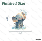 Cartoon Baby Elephant Wall Decals Removable Animal Vinyl Stickers for Nursery Bathroom and Kids Playroom Water Play Decor Peel and Stick Wall Art