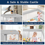 Baby Playpen with Mat, 50x50 inch Playpen for Babies and Toddlers with Mat, Baby Playard Safety Fence Active Center for Indoor