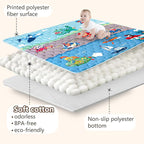 Baby Play Mats for Floor, 71”x59” Upgraded Thickness & Larger Super Soft Playmat for Babies and Toddlers, Foldable Washable, Upgrade Anti-Slip Crawling Mat for Playpen(Vehicles)