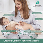 Little Grape Land Nursing Pillow,Upgraded Breast Feeding Pillow for Mom,Breastfeeding & Bottle Feeding for 0–14 Months, Soft Machine Washable Cover with Firm Breathable Filling, Tummy Time,Dinosaur