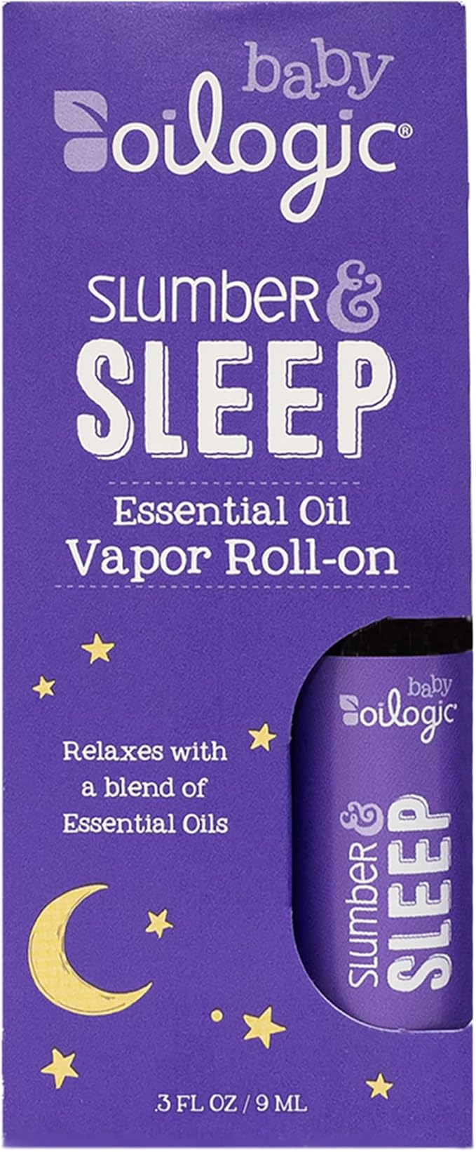 Oilogic Slumber & Sleep Roll-On Essential Oil for Babies & Toddlers - Gentle Aromatherapy Essential Oils, Mess-Free Comfort & Wellness Blends - Pediatrician-Tested Safe for Baby, .3 Fl Oz