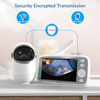 TakTark 5" HD 720P Baby Monitors, Video Baby Monitor with 2 Cameras and Audio, Night Light, 960ft Range, 2 Way Audio, Digital Zoom, Night Vision, VOX Sound Detection, Ideal for New Parent