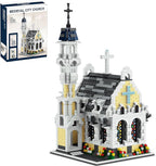 Medieval Gothic Cathedral Building Set – MOC Architecture Castle Model with Stained Glass Windows & Interior Details- Compatible with Lego Building House for Collectors (1553 pcs)