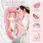 Baby Lounger - Infant Lounger for Newborn 0-24 Months, Breathable & Soft Baby Lounger Cover, Portable Infant Lounger for Home and Travel, Babies Essentials Gifts - Pink