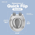 Quick Flip Toilet Seat with Built-in Potty & Splash Guard for Toddler Training, Slow Close - Jool Baby (Round)