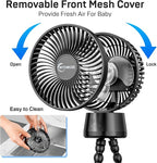 20000mAh Portable Stroller Fan, 120° Auto Oscillation, 3-IN-1 with Power Bank LED Light Detachable Flexible Tripod Rechargeable Battery Powered Clip On Fans Desk for Baby Crib Car Seat Travel