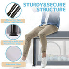 TOREVSIOR Foldable Baby Playpen with Mat, 50"×71" F oldable P laypen for Babies and Toddlers, Indoor & Outdoor Kids Safety Play Pen, Portable Play Yard, Foldable Baby Playpen with 50 Ocean Balls