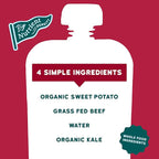 Serenity Kids 6+ Months Baby Food Pouches - Grass Fed Beef Puree with Organic Kale & Sweet Potato - BPA-Free Baby Snacks - 3.5 Oz, 6 Pack