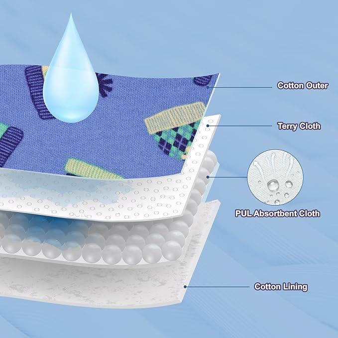 MooMoo Baby Potty Training Underwear Absorbent Toddler Training Pants for Boys and Girls 10 Packs Cotton Pee Pants 2T-9T